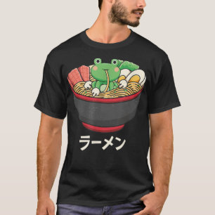 Kawaii Frog Eating Ramen Japanisch Noodles Ramen L T-Shirt