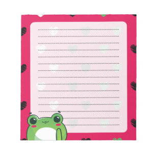 Kawaii Frog & Herz Notepad Notizblock