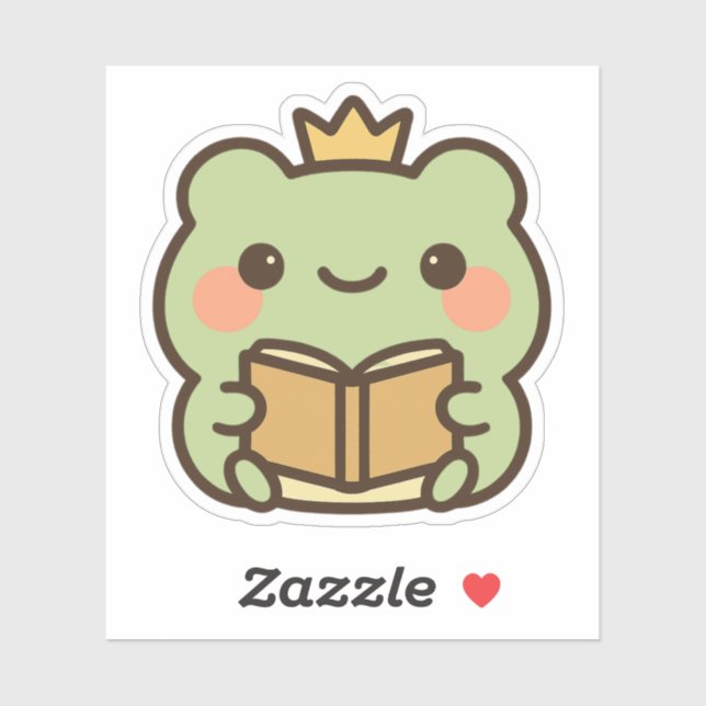 Kawaii Frog Lesen eines Buchstickers Aufkleber (Blatt)