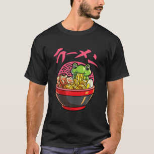 Kawaii Frog Ramen Japanese Noodle Anime Frog T-Shirt