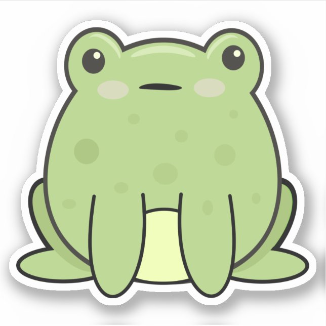 Kawaii Frog, Toad Aufkleber (Vorderseite)
