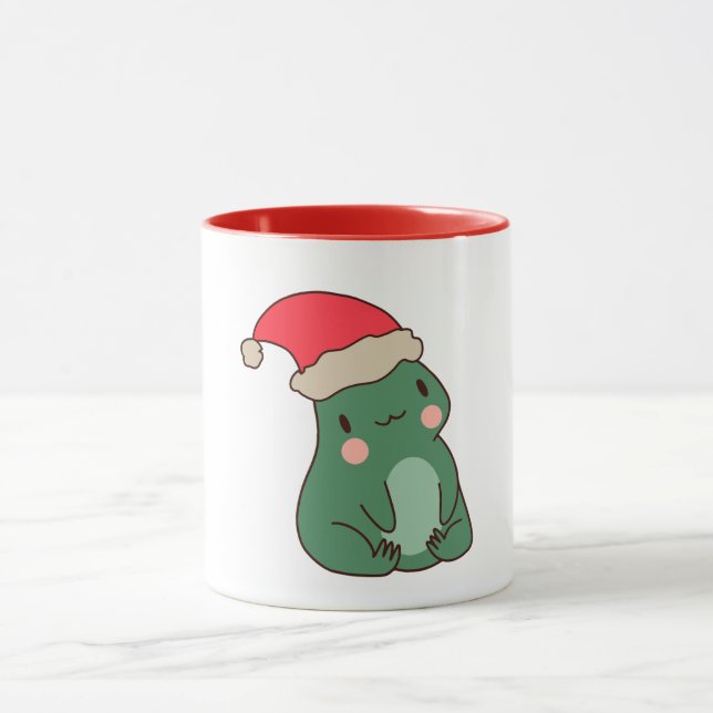 Kawaii Frog Weihnachtsgeschenk Idee Tasse (Zentrum)