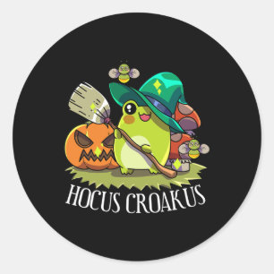 Kawaii Frog Witch Hat Cottagecore ästhetischen Hoc Runder Aufkleber