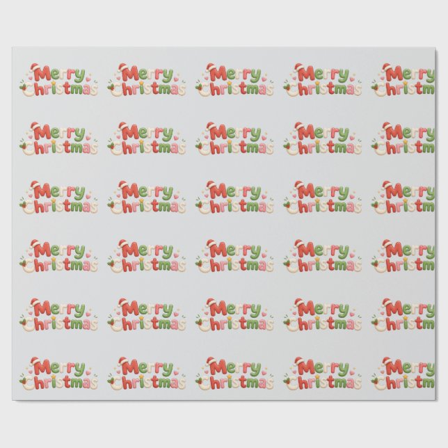 Kawaii Frohe Weihnachten Geschenkpapier (Flach)