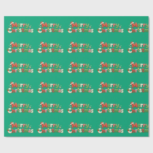 Kawaii Frohe Weihnachten Geschenkpapier (Flach)