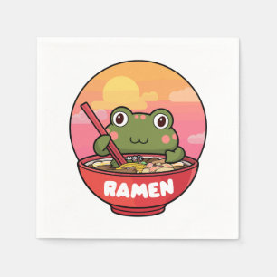 Kawaii Frosch fressende Männer Serviette