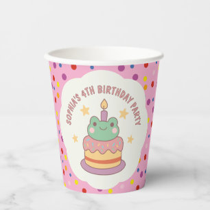 Kawaii-Frosch-Geburtstagstorte nach Maß Pappbecher