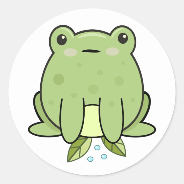 Kawaii-Frosch-Klassik-Rund-Aufkleber Runder Aufkleber (Vorderseite)