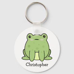 Kawaii Frosch, personalisierte Kröte  Schlüsselanhänger