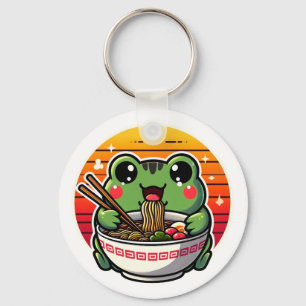 Kawaii Frosch Slurping Ramen Noodles Colorful Anim Schlüsselanhänger