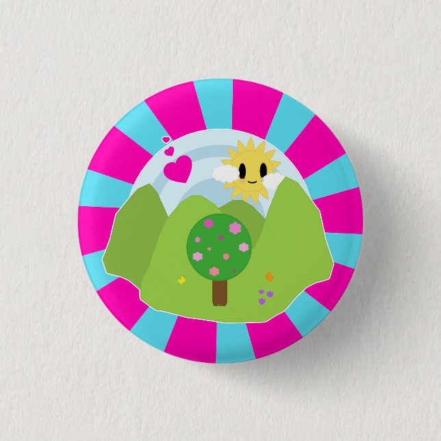 Kawaii Frühlings-Tagesknopf Button (Vorderseite)