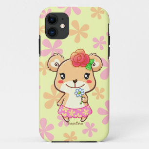 Kawaii Frühlings-Zeit-Blumen-Bär iPhone 5/5S Fal 11 Hülle