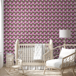 Kawaii Frühlingshase: Lebendige lila florale Maxim Tapete