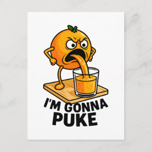 Kawaii Fruit Funny Orange Juice Feiertagspostkarte