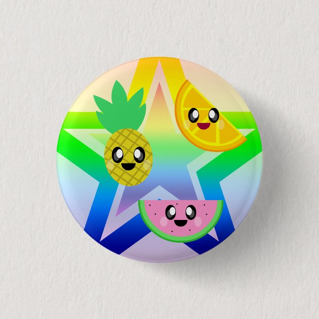 KAWAII FRUIT RAINBOW STAR BUTTON BUTTON (Vorderseite)