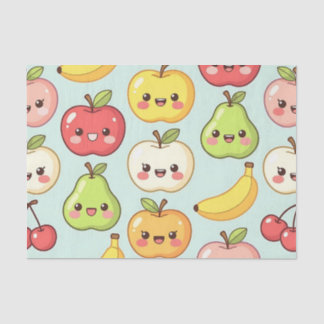 Kawaii Fruit Seamless Pattern Cute Cartoon Seidenpapier