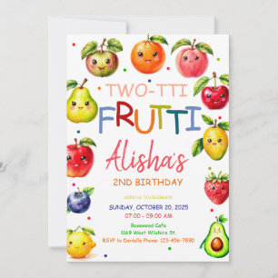 Kawaii Fruit Two-tti Frutti Fruit 2. Geburtstag Einladung