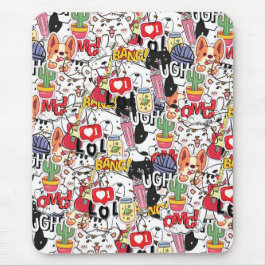 kawaii funny pet design - cute animal lover mousepad