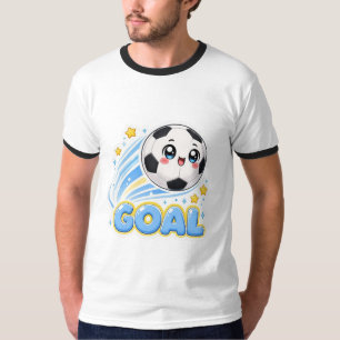 Kawaii-Fußball GOAL Süßes Cartoon-Sport-T-Shirt T-Shirt