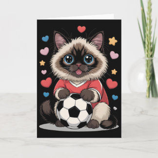 Kawaii Fußball Katze Nur Mädchen Das Birman Winni  Karte