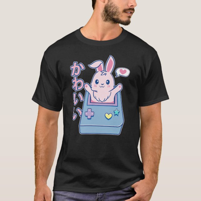 kawaii gamer bunny - Rabbit Pastel Cute T-Shirt (Vorderseite)