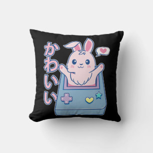 Kawaii Gamer Bunny - Rabbit Pastel Niedlich Kissen