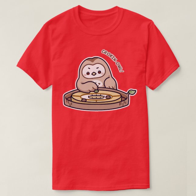 Kawaii Games Crokinole Owl T-Shirt (Design vorne)