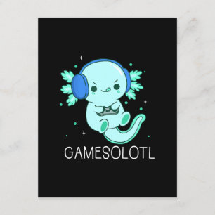 Kawaii Gamesolotl Axolotl Gamer Begleitkarte