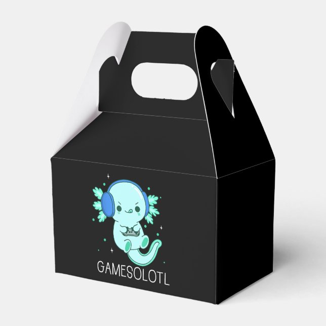 Kawaii Gamesolotl Axolotl Gamer Geschenkschachtel (Vorderseite)