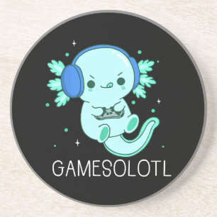 Kawaii Gamesolotl Axolotl Gamer Getränkeuntersetzer