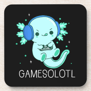 Kawaii Gamesolotl Axolotl Gamer Getränkeuntersetzer