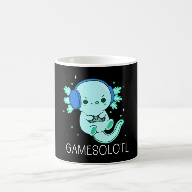 Kawaii Gamesolotl Axolotl Gamer Kaffeetasse (Mittel)