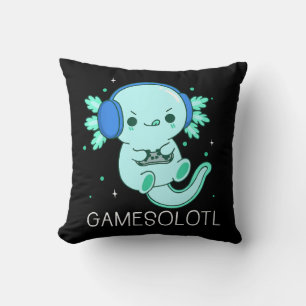 Kawaii Gamesolotl Axolotl Gamer Kissen