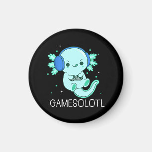 Kawaii Gamesolotl Axolotl Gamer Magnet