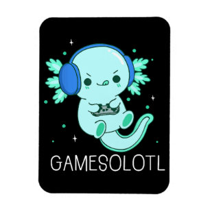 Kawaii Gamesolotl Axolotl Gamer Magnet