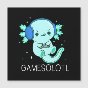 Kawaii Gamesolotl Axolotl Gamer Magnetkarte