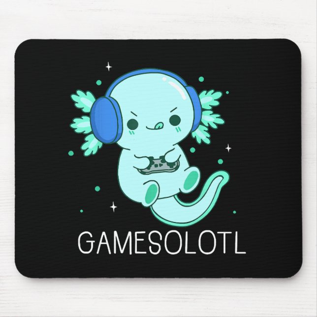 Kawaii Gamesolotl Axolotl Gamer Mousepad (Vorne)
