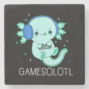 Kawaii Gamesolotl Axolotl Gamer Steinuntersetzer