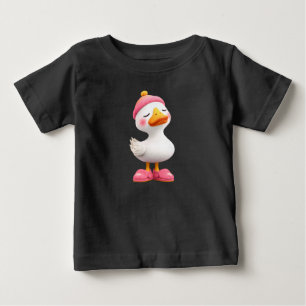 Kawaii-Gans mit Schlafkappe – Süße Enten-Kinder Baby T-shirt