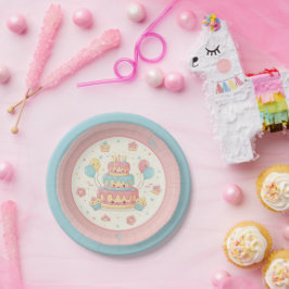Kawaii Geburtstag - Süßer Kuchen und Cupcakes Pappteller