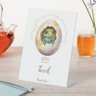 Kawaii Gecko Eidechse Ei Baby Shower Essen Sockelschild