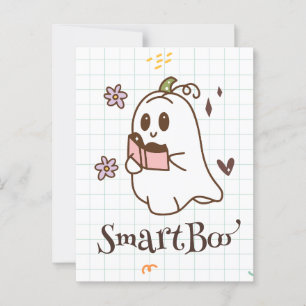 kawaii Geist liest ein Buch, niedliche spuke hallo Postkarte