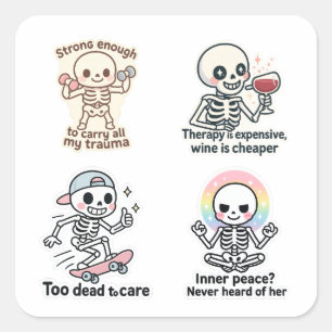 Kawaii-Geister-Aufkleberbogen Halloween-Aufklebe Quadratischer Aufkleber
