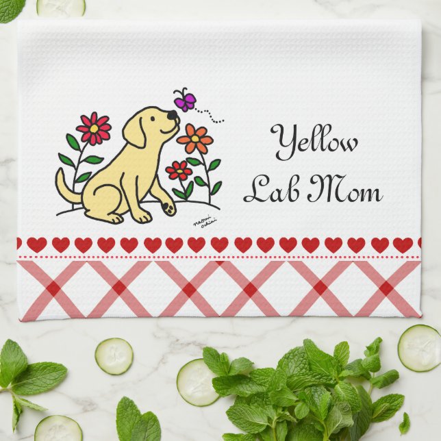 Kawaii gelber Labrador Cartoon Handtuch (Gefaltet)