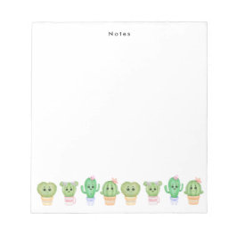 Kawaii Gepotted Cactus und Succulents Custom Notizblock