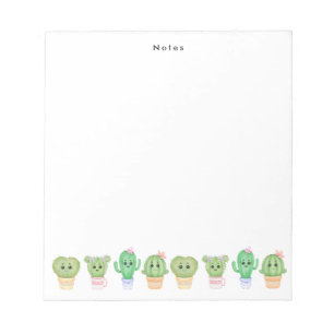 Kawaii Gepotted Cactus und Succulents Custom Notizblock
