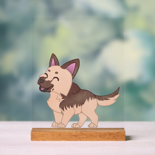 Kawaii German Shepherd Dog Acrylschild (Neutral)