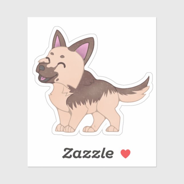 Kawaii German Shepherd Dog Aufkleber (Blatt)