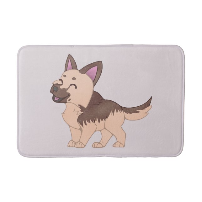 Kawaii German Shepherd Dog Badematte (Vorderseite)