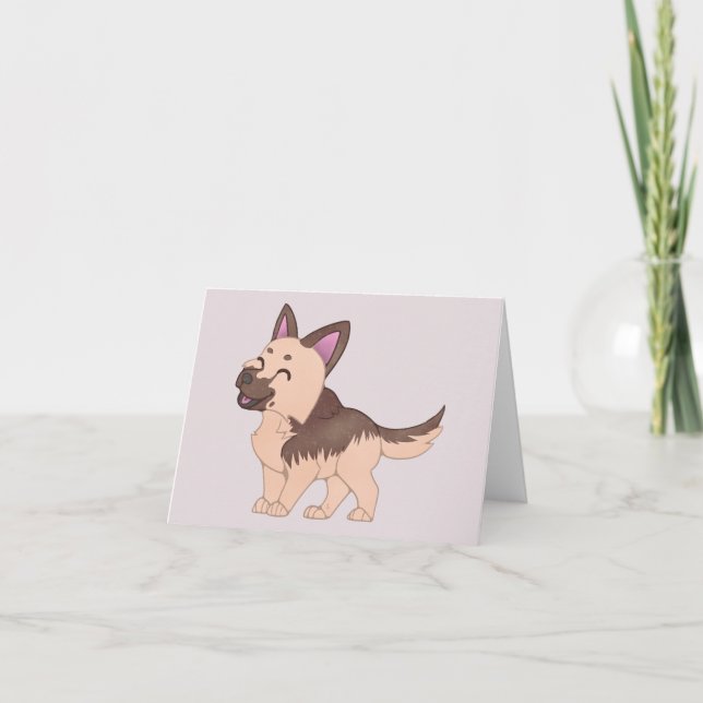 Kawaii German Shepherd Dog Dankeskarte (Vorderseite)